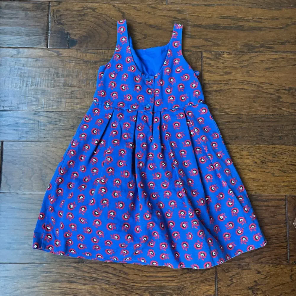 Janie and Jack Girl’s Poppy Print Dress Sz 3 Blue